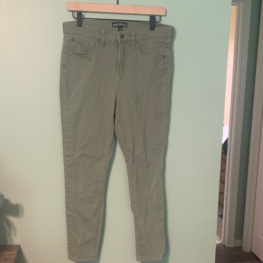 J. Crew Skinny Jeans in Olive Green